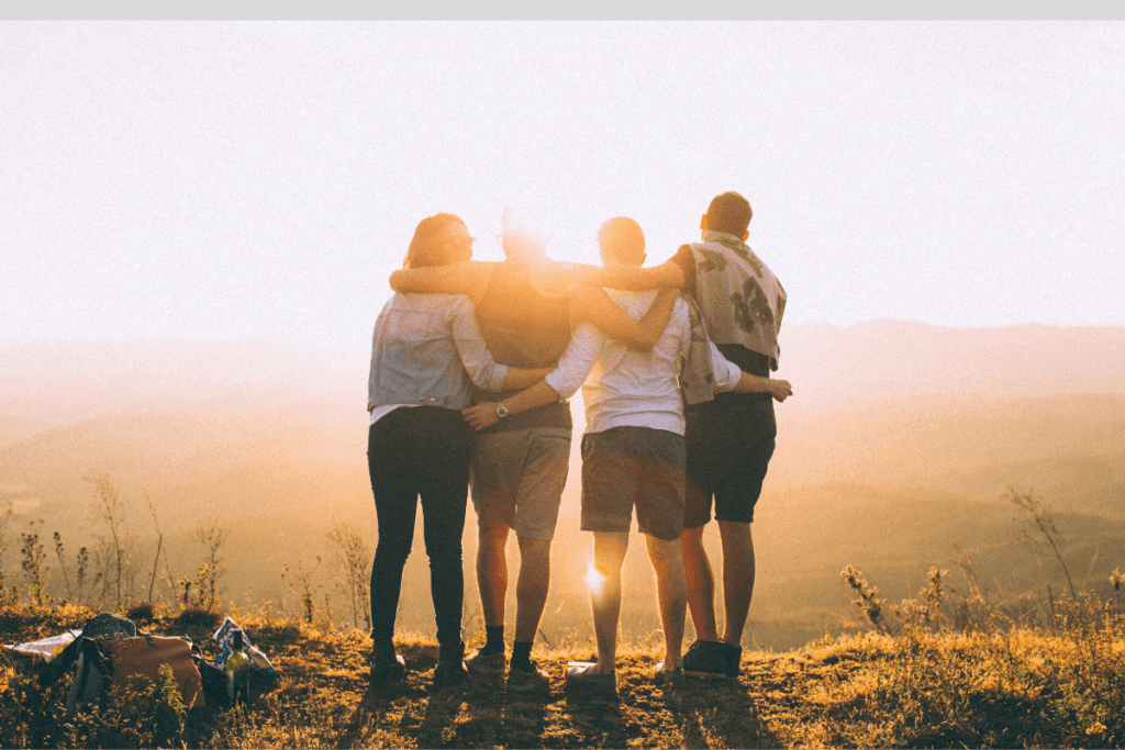 Group of Friends on mountain